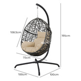 Hoxton Room Geneva Outdoor Hanging Egg Chair with Stand