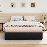 Hoxton Room Tiago Faux Leather Gas Lift Bed Base