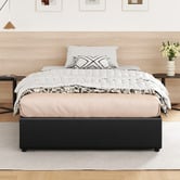 Hoxton Room Tiago Faux Leather Gas Lift Bed Base