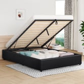 Hoxton Room Tiago Faux Leather Gas Lift Bed Base