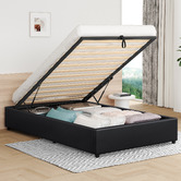 Hoxton Room Tiago Faux Leather Gas Lift Bed Base