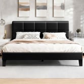 Hoxton Room Black Cassandra Faux Leather Bed Frame