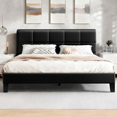 Hoxton Room Black Cassandra Faux Leather Bed Frame
