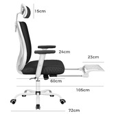 Hoxton Room Ares High Back Office Chair with Footrest