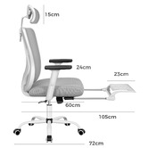 Hoxton Room Ares High Back Office Chair with Footrest