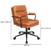 Hoxton Room Lewis Faux Leather Swivel Home Office Chair