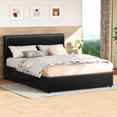 Hoxton Room Black Hudson Faux Leather Gas Lift Storage Bed