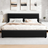 Hoxton Room Black Hudson Faux Leather Gas Lift Storage Bed
