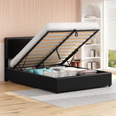 Hoxton Room Black Hudson Faux Leather Gas Lift Storage Bed
