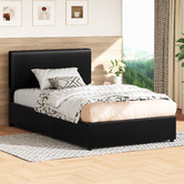 Hoxton Room Black Hudson Faux Leather Gas Lift Storage Bed
