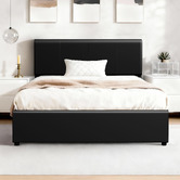 Hoxton Room Black Hudson Faux Leather Gas Lift Storage Bed
