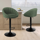 Hoxton Room Raina Boucle Adjustable Bar Stools