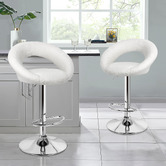 Hoxton Room Rose Boucle Adjustable Bar Stools