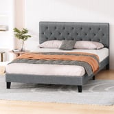 Hoxton Room Grey Vernon Upholstered Bed Frame