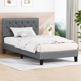 Hoxton Room Grey Vernon Upholstered Bed Frame