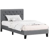 Hoxton Room Grey Vernon Upholstered Bed Frame