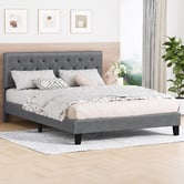 Hoxton Room Grey Vernon Upholstered Bed Frame