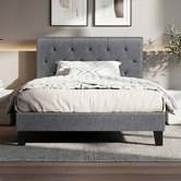 Hoxton Room Grey Vernon Upholstered Bed Frame