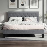 Hoxton Room Grey Vernon Upholstered Bed Frame