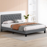Hoxton Room Grey Vernon Upholstered Bed Frame