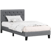 Hoxton Room Grey Vernon Upholstered Bed Frame