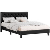 Hoxton Room Black Vernon Faux Leather Bed Frame