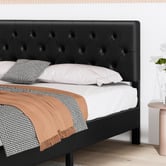 Hoxton Room Black Vernon Faux Leather Bed Frame