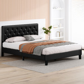 Hoxton Room Black Vernon Faux Leather Bed Frame