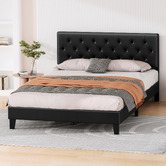Hoxton Room Black Vernon Faux Leather Bed Frame