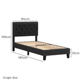 Hoxton Room Charcoal Vernon Upholstered Bed Frame