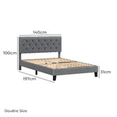 Hoxton Room Grey Vernon Upholstered Bed Frame