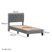 Hoxton Room Grey Vernon Upholstered Bed Frame