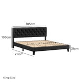 Hoxton Room Black Vernon Faux Leather Bed Frame