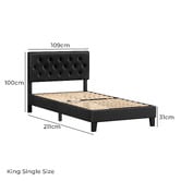 Hoxton Room Black Vernon Faux Leather Bed Frame
