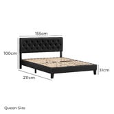 Hoxton Room Black Vernon Faux Leather Bed Frame