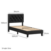 Hoxton Room Black Vernon Faux Leather Bed Frame
