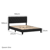 Hoxton Room Charcoal Vernon Upholstered Bed Frame