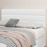 Hoxton Room White Alpine PU Leather Gas Lift Storage Bed with LED