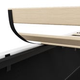 Hoxton Room White Alpine PU Leather Gas Lift Storage Bed with LED
