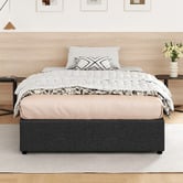 Hoxton Room Tiago Linen-Look Gas Lift Bed Base