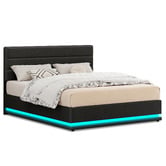 Hoxton Room Black Alpine Upholstered Gas Lift Storage Bed with LED