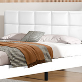 Hoxton Room White Cassandra Faux Leather Bed Frame