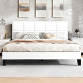 Hoxton Room White Cassandra Faux Leather Bed Frame