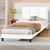 Hoxton Room White Cassandra Faux Leather Bed Frame