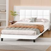 Hoxton Room White Cassandra Faux Leather Bed Frame