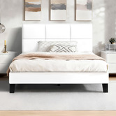 Hoxton Room White Cassandra Faux Leather Bed Frame