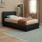 Hoxton Room Black Alpine Upholstered Gas Lift Storage Bed with LED