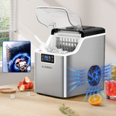 Hoxton Room Silver 3.7L Stainless Steel Ice Maker with Timer