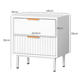 Hoxton Room Valle 2 Drawer Bedside Table