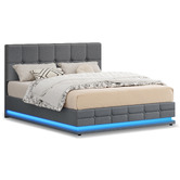 Hoxton Room Grey Alfie Gas Lift Storage Bed Frame with LED